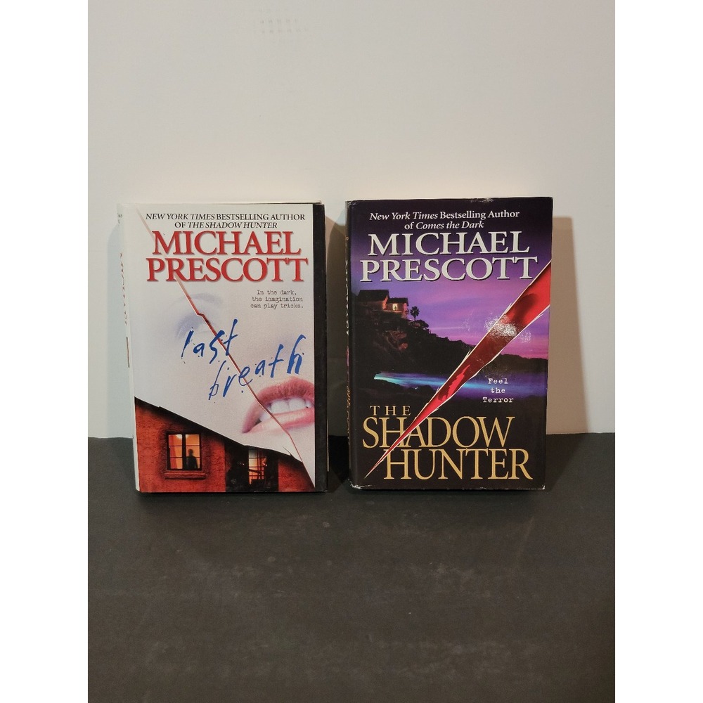 Last Breath & The Shadow Hunter By Michael Prescott 1997 Hardcover Thriller
